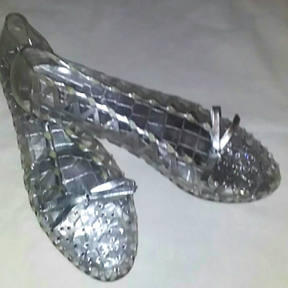 Stuart Weitzman jelly shoes Swarovski Crystals sz8